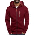 thumbnail image 1 of Huowey Men's Casual Jacket Autumn Winter Top Blouse Slim Fit Hoodies Sweatshirt With Pocket Full Zipper Up Solid Soft Top Coat Long Sleeve Relaxed Dailywear, 1 of 6