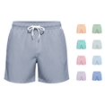 thumbnail image 1 of Huowey Men's Striped Swim Trunks Quick Dry Lightweight Board Shorts Elastic Drawstring Waist Casual Summer Swimwear For Beach Pool Vacation Breathable Shorts,M, 1 of 4