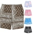 thumbnail image 1 of Huowey Men's Swim Trunks Paisley Bandana Print Swim Shorts Quick Dry Floral Print Elastic Drawstring Waist Lightweight Board Shorts For Beach Pool Summer Vacation Dailywear,XL, 1 of 3