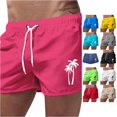 thumbnail image 1 of Huowey Men's Swim Trunks Quick Dry Beach Shorts With Tree Print Elastic Waist Drawstring Summer Board Shorts Lightweight Bathing Suit For Swimming Surfing Pool Vacation,L, 1 of 4