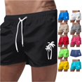 thumbnail image 1 of Huowey Men's Swim Trunks Quick Dry Beach Shorts With Tree Print Elastic Waist Drawstring Summer Board Shorts Lightweight Bathing Suit For Swimming Surfing Pool Vacation,3XL, 1 of 4