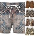 thumbnail image 1 of Huowey Mens Shorts Leopard Print Swim Trunks Quick Dry Beach Board Shorts Elastic Drawstring Waist Casual Summer Swimwear With Pockets Pool Vacation Surfing Beachwear,XL, 1 of 3