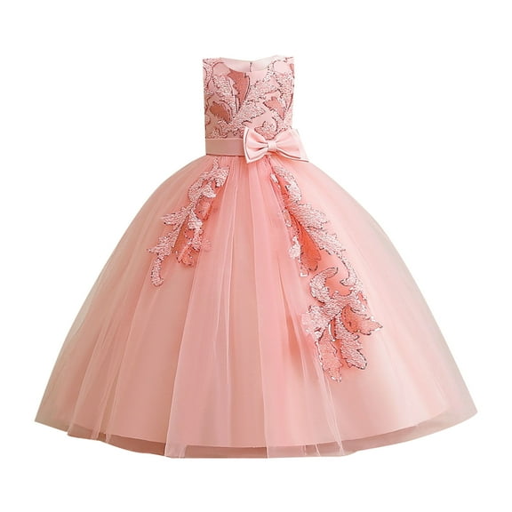 Huowey New Children's Dress Princess Dress Big Children's Sequins and Ground Long Dress Piano Performance Dress
