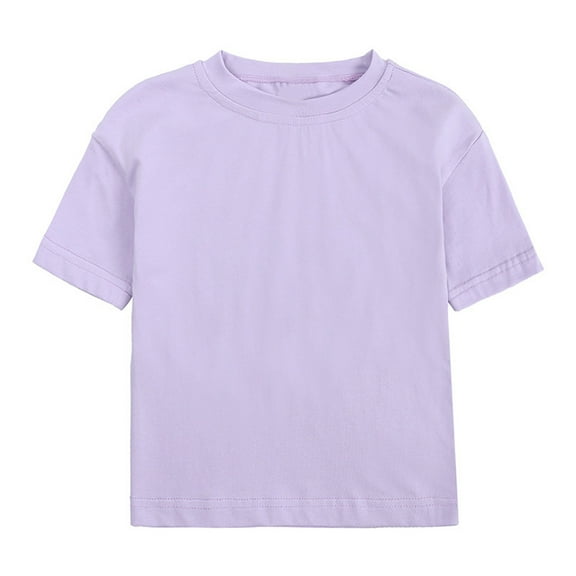 Huowey Newborn Baby Boys Girls Solid Color Basic Short Sleeve Crewneck T Shirts Tops Tee Clothes For Children Comfort Dailywear, 6-12 Months