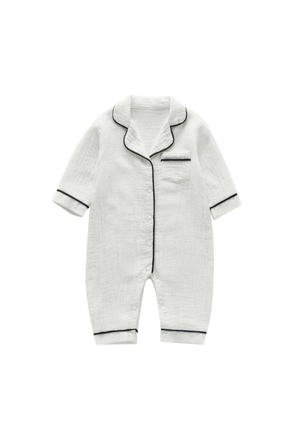 Newborn Baby Girl Boy Pajamas Romper Button Up Pajamas Footie Pj's Jumpsuit Clothes Fashionable Pjs, 0-3 Months