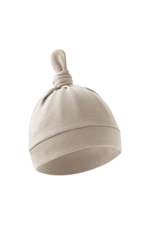 Newborn Baby Hat Cute Solid Color Knit Cotton Caps Winter Warm Cozy Soft Comfortable Beanie Hospital Hats For Baby Boys Girls,Khaki,One Size
