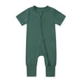 thumbnail image 1 of Huowey Toddler Baby Boys Girls Jumpsuits Footless Pajamas Zipper Short Sleeve Rompers Comfortable Sleeperwear Jumpsuit, 1 of 2