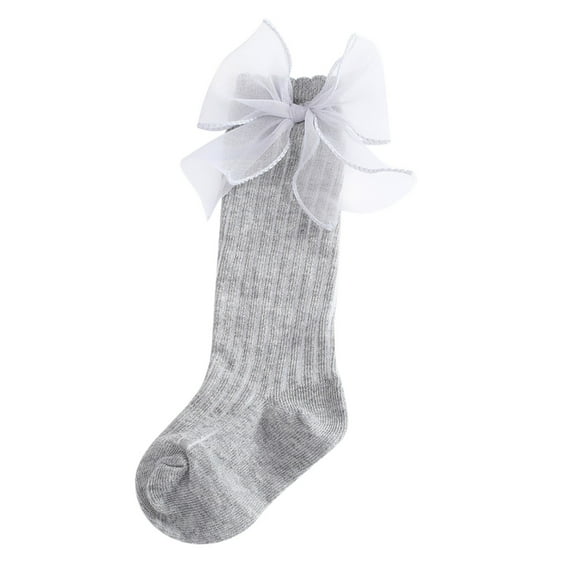 Huowey Newborn Baby Socks Fashion Soft Calf Socks Knee High Lace Large Bow Knot Stockings Breathable Dailywear, 0-6 Months