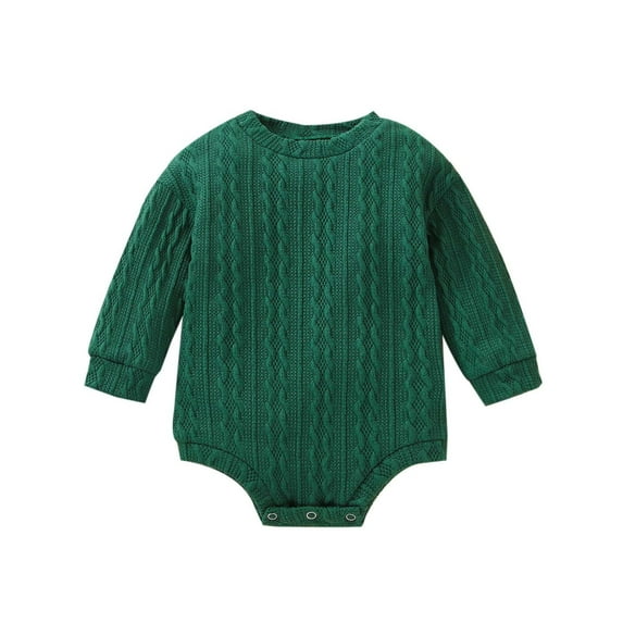 Huowey Boys Girls Long Sleeve Solid Color Pullover Onesie Romper Sweatshirt Bodysuits Onesie One-Pieces Holiday Dailywear, 0-3 Months