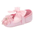 thumbnail image 1 of Huowey Fashion Girls Princess Style Exquisite Solid Color Flower Bow Shoes Baby Shoes Comfort Footwear, 0-6 Months, 1 of 4
