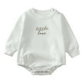 thumbnail image 1 of Huowey Girls Long Sleeve Pullover Letter Printing Onesie Romper Sweatshirt Bodysuits Romper Fashionable Dailywear, 9-12 Months, 1 of 9
