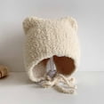 thumbnail image 1 of Huowey Newborn Hospital Hat Winter Warm Hat Beanie Solid Color Soft Cut Ears Cozy Lace Up Cap For Boys Outdoor Activities Dailywear,Beige,One Size, 1 of 4