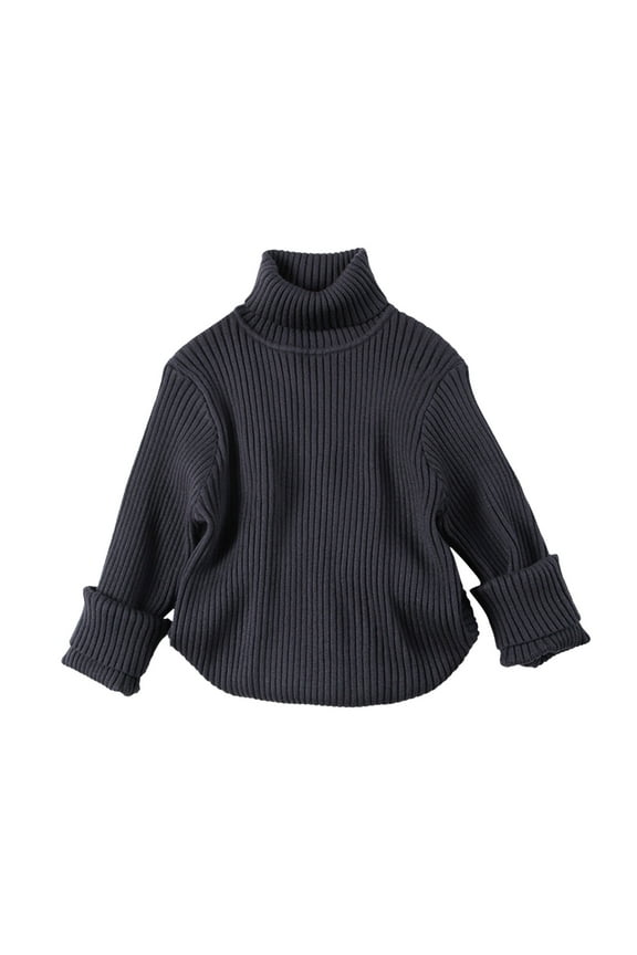 Newborn Neutral Newborn Sweater For Boy Girl Winter Furry Turtleneck Tops Warm Cute Dailywear, 6-12 Months