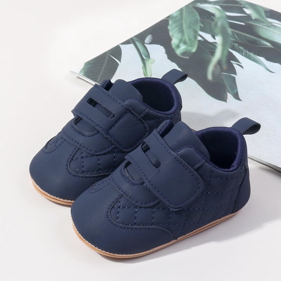 Huowey Shoes Girl Boys Soft Sole First Walking Shoes Hook And Loop Strap Floor Sneakers Fall Winter Warmth Lovely Footwear,Dark Blue,6-12 Months