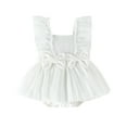 thumbnail image 1 of Huowey Summer Baby Tulle Dress Square Collar Net Flying Sleeve Bow Skirt Can Open Open Female Baby Kids Bodysuit, 1 of 8