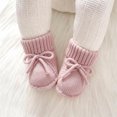 thumbnail image 1 of Huowey Walking Shoes Girl Boy Knit Cute Bow Tie Shoes Soft Sole Floor Sneakers Fall Winter Warmth Lovely Footwear,Light Pink,0-3 Months, 1 of 4