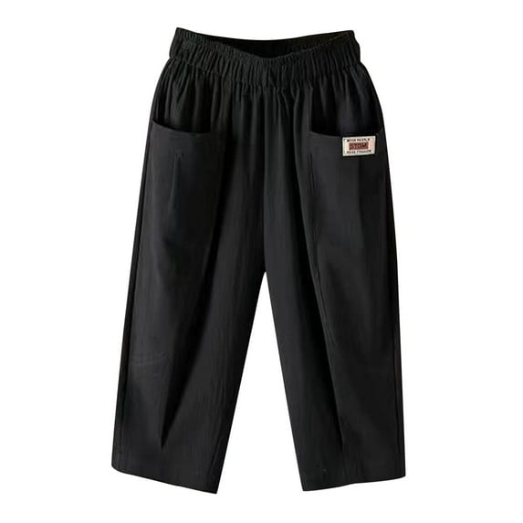 Huowey Pants for Women Cotton Pants Summer Wide Leg Casual Loose Drawstring High Waist Palazzo Pants Trousers with Pockets