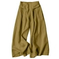thumbnail image 1 of Huowey Pants for Women Solid Color Summer Cotton and Linen High Waist Thin Casual Loose Wide Leg Pants, 1 of 9