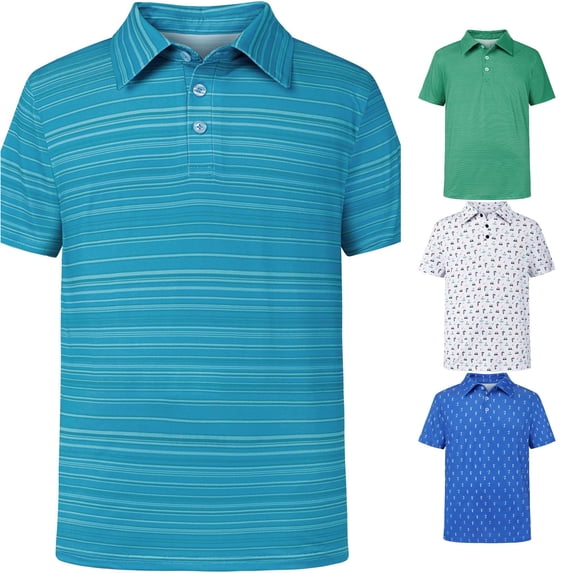 Huowey Polo Shirts For Boys Short Sleeve Button Turndown Collar Graphic Tees Loose Fit Comfortable Casual Lightweight Youth Top Outdoor Activities School Uniform Stylish Dailywear,11-12 Years