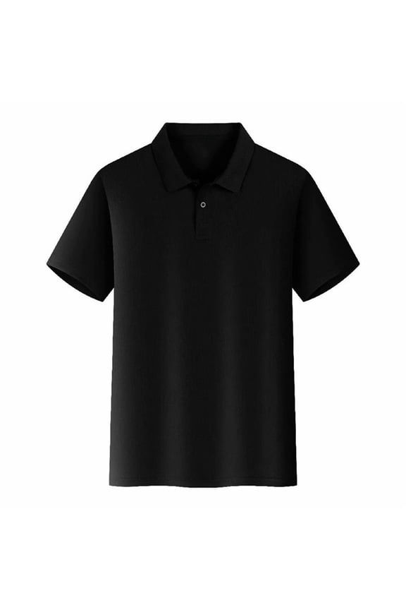 Polo Shirts For Women's Plus Solid Color Button Down Short Sleeve Loose Fit Summer Fashion Casual Lapel Collared Shirt Relaxed School Uniform Business Basic Dressy Tunic Tops,Black,XXXXL