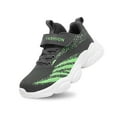 thumbnail image 1 of Huowey Shoes For Girls Mesh Breathable Basketball Running Walking Thick Sole Sneakers Striped Print Outdoor Sport Shoes Gym Shoes,Green,7-8Y, 1 of 9