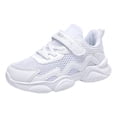 thumbnail image 1 of Huowey Shoes For Girls Solid Casual Running Walking Children Shoes Solid Sneakers Breathable Comfort Lightweight Training Tennis Footwear,White,12.5-13Y, 1 of 9