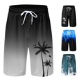 thumbnail image 1 of Huowey Shorts For Men Stylish Tree Print Swim Trunks Quick Dry Elastic Drawstring Waist Lightweight Board Shorts Casual Summer Swimwear For Beach Pool Vacation Beachwear,3XL, 1 of 4