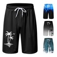 thumbnail image 1 of Huowey Shorts For Men Stylish Tree Print Swim Trunks Quick Dry Elastic Drawstring Waist Lightweight Board Shorts Casual Summer Swimwear For Beach Pool Vacation Beachwear,L, 1 of 4
