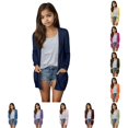 thumbnail image 1 of Huowey Stylish Girls Toddler Kids Summer Fall Cardigan Tops With Pocket Solid Color Long Sleeve Open Front Coat Jacket Casual Comfortable Lightweight School Beach Outwear,Blue,160, 1 of 7