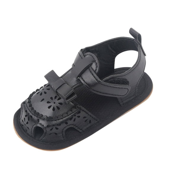 Huowey Summer Children Baby Shoes Boys Girls Sandals Shoes Flat Bottom Lightweight Open Toe Breathable Comfortable Hook Loop Solid Color Comfort Footwear, 0-6 Months