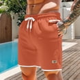 thumbnail image 1 of Huowey Summer Shorts For Men Casual Drawstring Waist Jacquard Texture Wide Leg Breathable Comfortable Lightweight Fashion Stylish Logo Baggy Running Gym Plus Size Shorts,Orange,M, 1 of 4