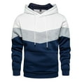 thumbnail image 1 of Huowey Sweatshirt For Men Color Block Patchwork Casual Loose Fit Drawstring Hoodie Long Sleeve Pullover Sweatshirt Fall Winter Coats,White,Xxxxl, 1 of 2