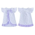 thumbnail image 1 of Huowey Swimsuit Sun Swim Dress Short Sleeve Plaid Ruffled Rash Guard Cover Up Cute Bow Beachwear Sun Protection Bathing Suit,Purple,3-4 Years, 1 of 5