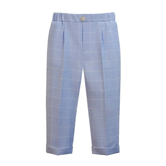 Huowey Teens Pants Solid Color Suit Pants Wide Leg Lattice School Uniform Trousers Big Boys Casual Flat Front Dress Pants With Pocket Outwear,Blue,3-4 Years