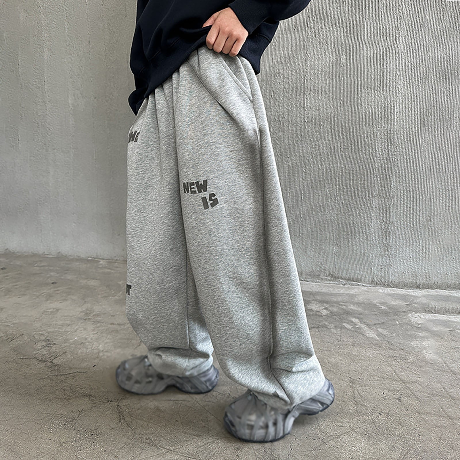 TEAM LOGO WIDE JOGGER PANTS 今季新作　サイズ4 Huowey Sweatants Lightweight Wide Leg Track Pants Solid Loose Fit