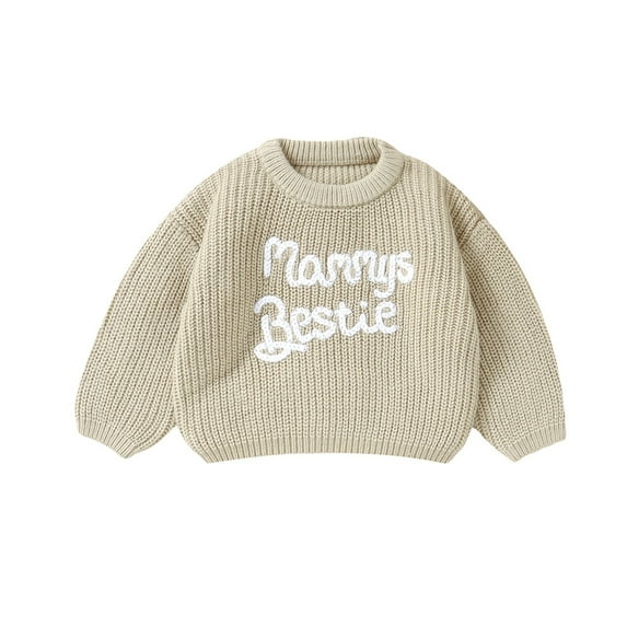 Huowey Toddler Baby Boys Girls Knit Crewneck Letter Sweater Kids Pullover Sweater Shirt Winter Warm Coat