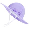 thumbnail image 1 of Huowey Kids Sun Hats Toddler Beach Hats With Upf 50+ Protective Summer Hat With Bow Wide Brim Baby Girls Safari Hat,Purple,1-2 Years, 1 of 2