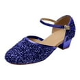 thumbnail image 1 of Huowey Toddler Baby Girls High Heels Shoes Sequins Comfortable Toe Dance Performance Shoes, 1 of 4