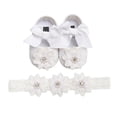 thumbnail image 1 of Huowey Toddler Baby Girls Prewalker Bowknot Flower Princess Shoes+Headband Set Leisure Footwear, 11, 1 of 5