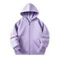 thumbnail image 1 of Huowey Toddler Baby Kids Long Sleeve Solid Color Zipper Hoodies Sweatshirts Tops Children Unisex Soft Coat Blouse With Pocket Comfort Dailywear, 8-9 Years, 1 of 7