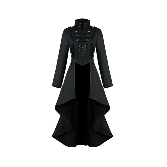 Huowey Toddler Big Girls Gothic Tuxedo Long Trench Jacket Long Tops Dress Leisure Dailywear, 14-15 Years