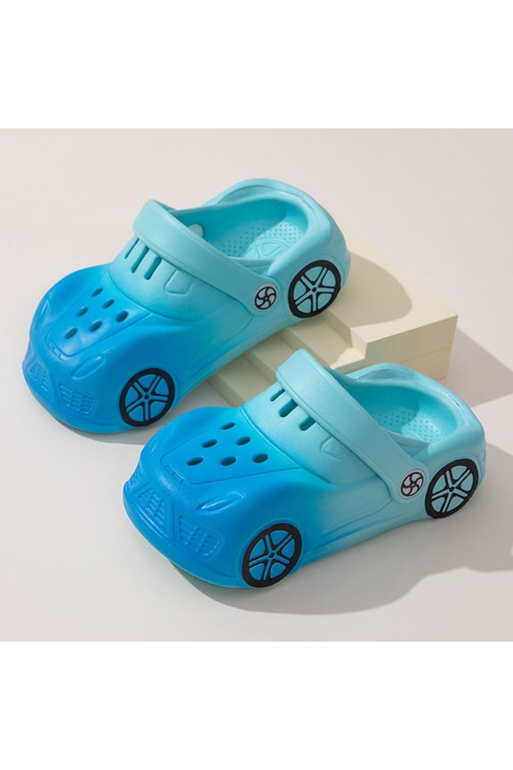 Toddler Boys Clogs Garden Sandals Gradient Shoes Thick Sole Summer Breathable Hollow Out Beach Pool Sandals Cute Indoor Outdoor Slippers Soft Cozy Sneakers Cozy Footwear,Blue,2.5-3 Years