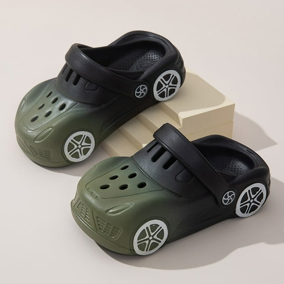 Huowey Toddler Boys Clogs Garden Sandals Gradient Shoes Thick Sole Summer Breathable Hollow Out Beach Pool Sandals Cute Indoor Outdoor Slippers Soft Cozy Sneakers Barefoot Shoes,Black,18-24 Months