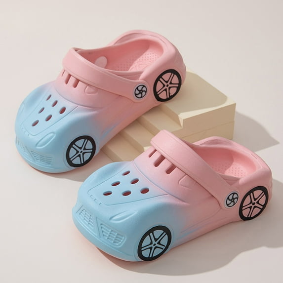 Huowey Toddler Boys Clogs Garden Sandals Gradient Shoes Thick Sole Summer Breathable Hollow Out Beach Pool Sandals Cute Indoor Outdoor Slippers Soft Cozy Sneakers Lightweight Shoes,Pink,4.5-5 Years