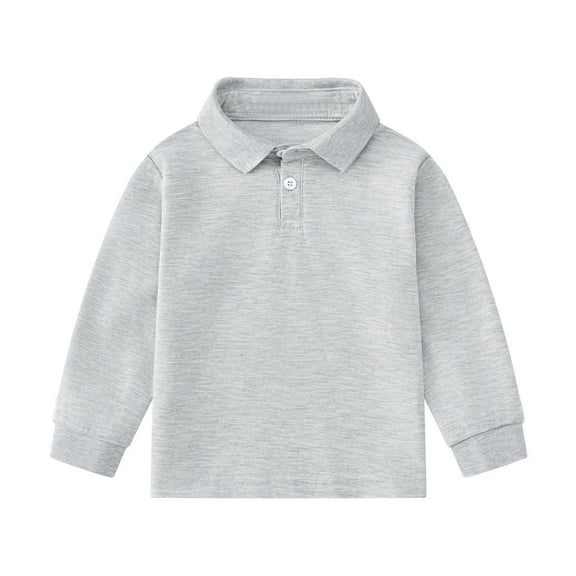 Huowey Toddler Boys Girls Long Sleeve Polo Shirts Casual Solid Color Gentleman Tops Holiday Shirts T Shirt Cute Dailywear, 3-4 Years