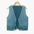 thumbnail image 1 of Huowey Toddler Boys Girls Retro Cowboy Cow Girl Outfits Open Front Fringe Vest Party Dress Up Tassel Fringe Waist Coat Tops Cute Streetwear, 1 of 4