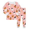 thumbnail image 1 of Huowey Toddler Boys Halloween Pajamas Girls Crew Neck Cute Print Pajama Sets Long Sleeve Lovely Sleepwear 2 Piece Pjs Multiple Cartoon Jammies Nightwear,Light Pink,8T, 1 of 4