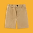 thumbnail image 1 of Huowey Toddler Boys Kids Chino Shorts Elastic Waist Wide Leg School Uniform Dress Shorts Sport Solid Spring Summer Casual Fashion Breathable Trunks Stylish Dailywear,Khaki,3-4 Years, 1 of 7