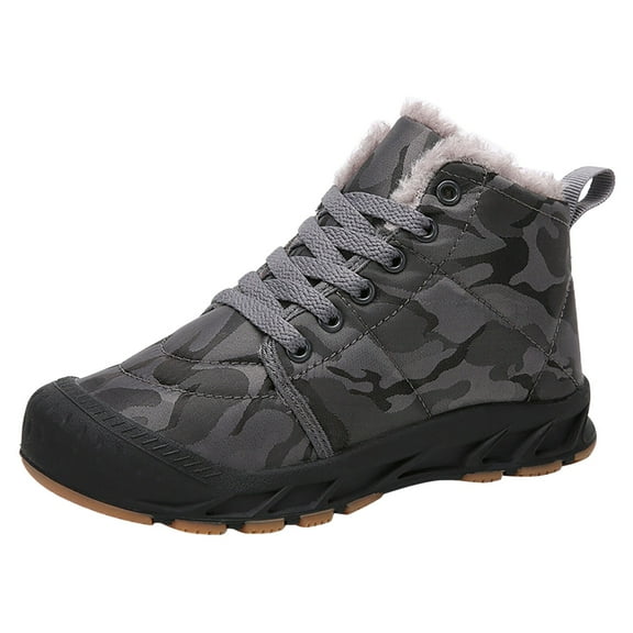 Huowey Toddler Boys Little Child Kids High Tops Outdoor Waterproof Camouflage Snow Boots Children Plush Warm Cotton Shoes Trendy And Fashionable Kids Sports Shoes Leisure Footwear, 9.5-10 Years