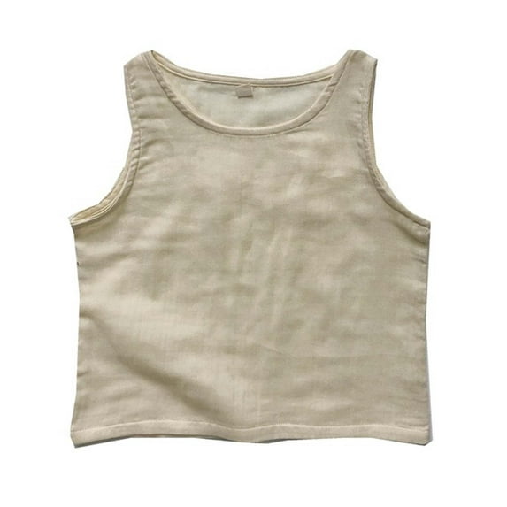 Huowey Toddler Boys Summer Sleeveless Linen Tank Tops For Kids Lightweight Breathable Casual Basic Tee Comfortable Beach School Party Outfits Age 1-7 Boho Dailywear, 6-7 Years
